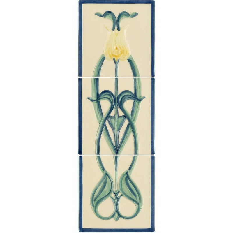 Henrietta Yellow Tulip 3-Tile Set on County White