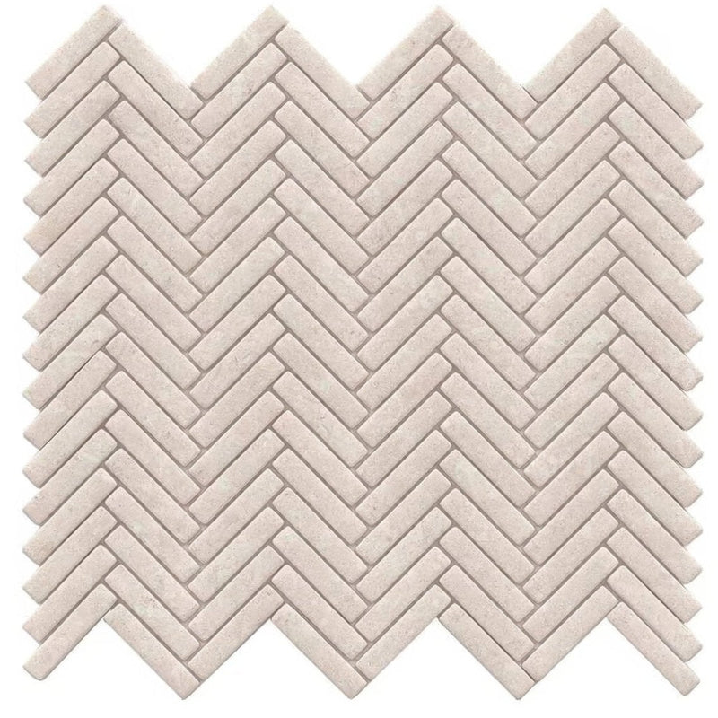 Herringbone Coral Caliza Mosaic
