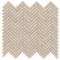 Beige stone mosaic tile with a herringbone pattern in herringbone dorcia marfil mosaic design