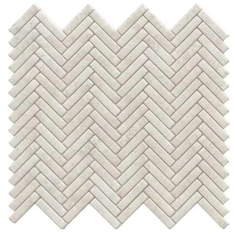Herringbone Nantes Caliza Mosaic