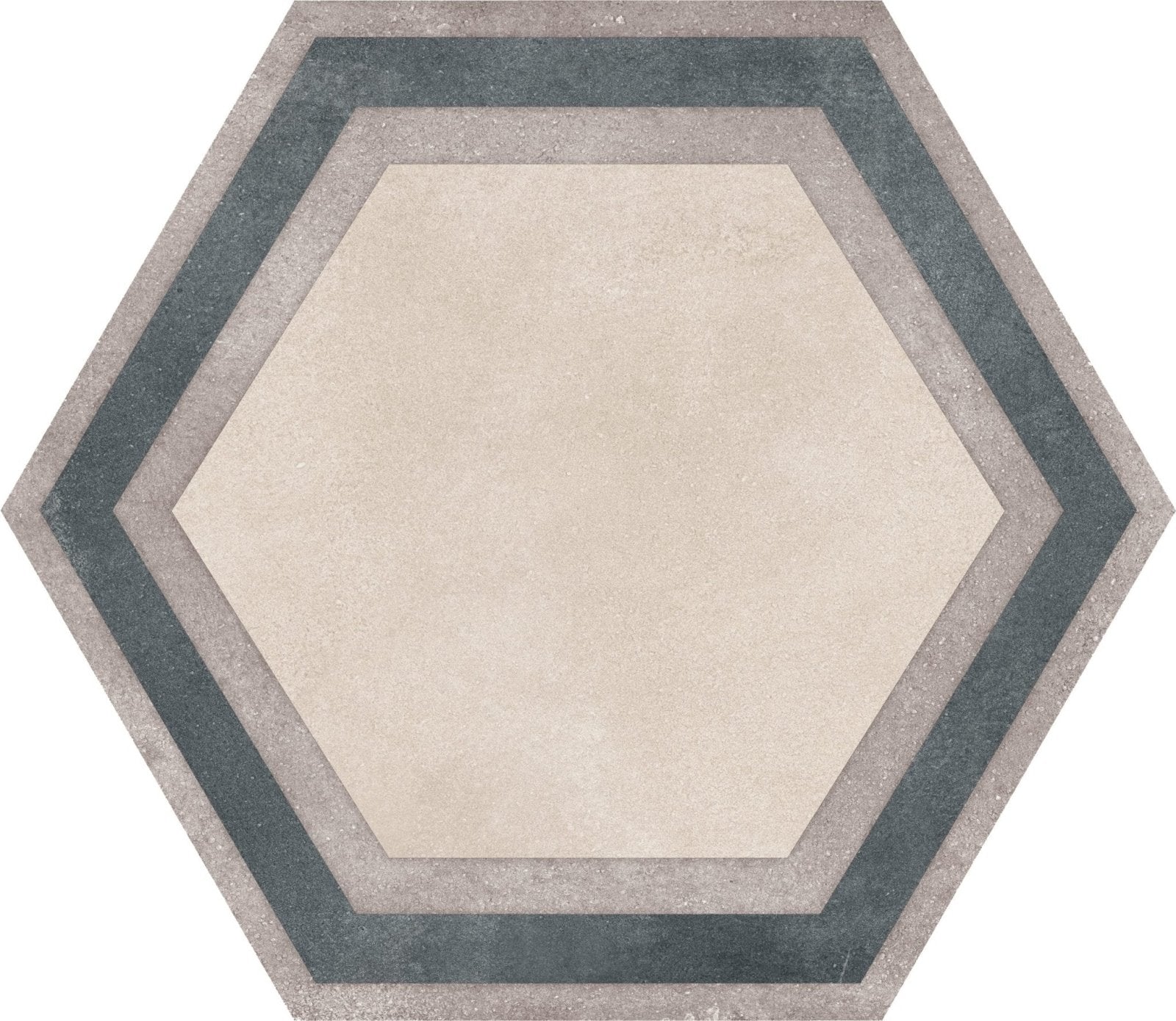 Hexagon Beige Framed