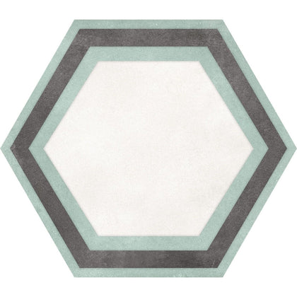 Hexagon White Framed