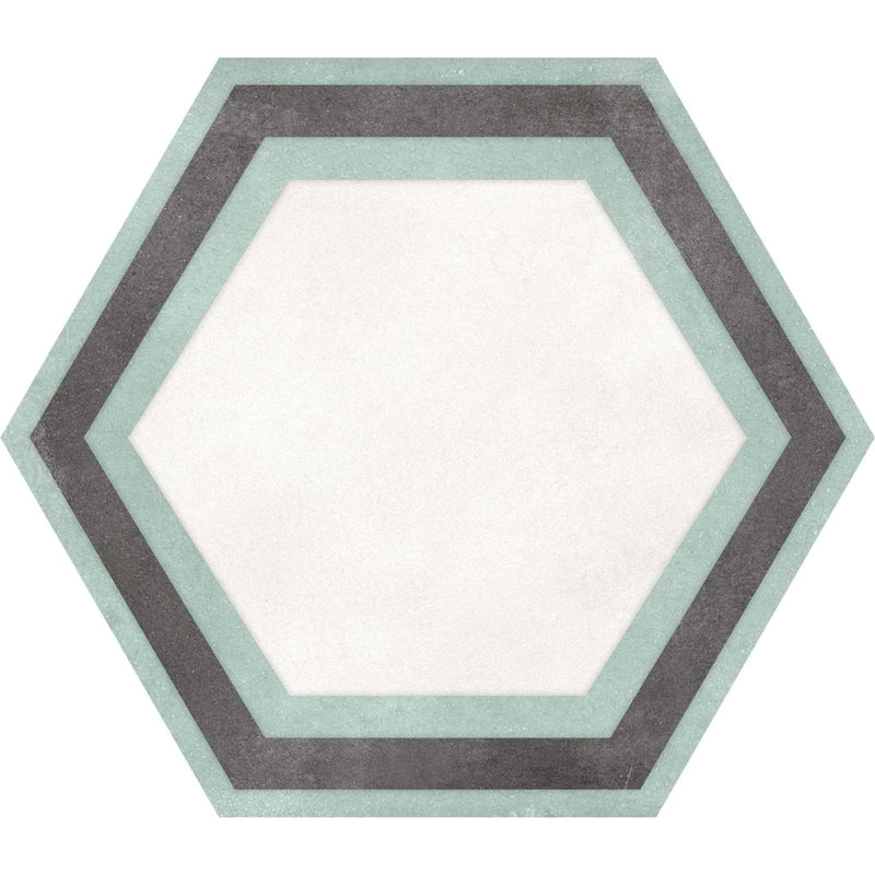 Hexagon White Framed
