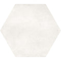 Off-white hexagon white plain tile with subtle textured surface ideal for wall and floor decoration