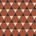 Hexham black white and red floor tile with terracotta and black triangular pattern and cream accents