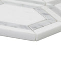 High Society Marble Rockefeller white marble mosaic tile with geometric rectangular pattern and subtle gray veining