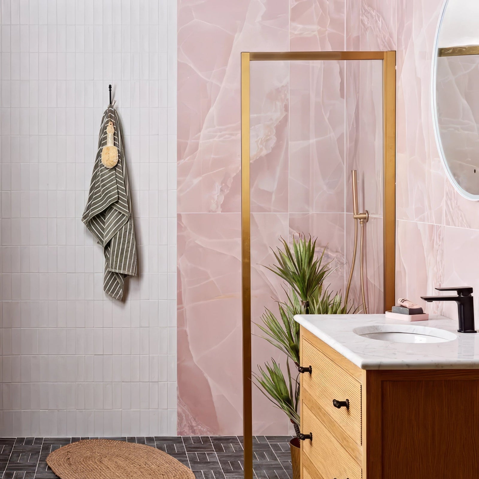 Hollywood Porcelain Rose Wall & Floor Tile 60x120cm – close-up detail