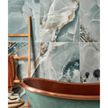 Hollywood Porcelain Turquoise in a bathroom setting