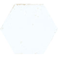 Hope white hexagon gloss ceramic wall tile with white distressed hexagonal tile and slightly weathered finish