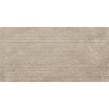 Beige textured hoxton porcelain amber linear décor matt tile with vertical ridged grooves for wall or floor use