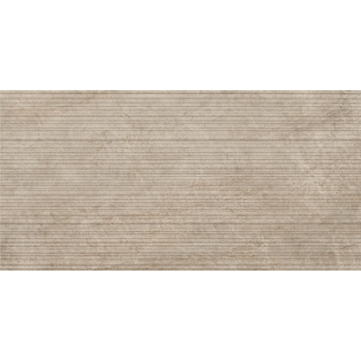 Beige textured hoxton porcelain amber linear décor matt tile with vertical ridged grooves for wall or floor use