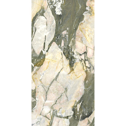 A hoxton porcelain four seasons décor brushed rectangular marble tile with soft pink creamy white gray veining and gold streaks