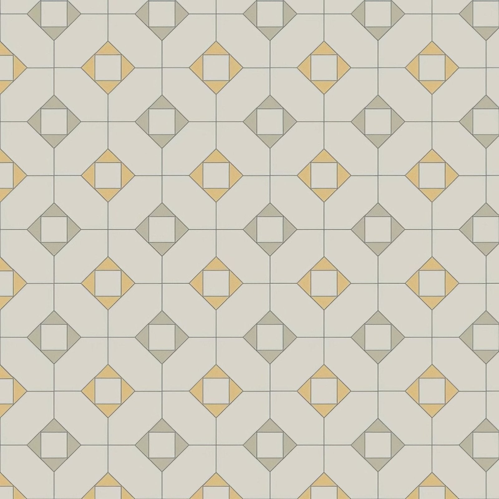 Geometric patterned huntingdon chester mews tile with repeating diamond shapes in beige cream and soft gold tones