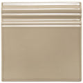 Beige ceramic Ickworth Artisan skirting tile with three horizontal ridges near the top for wall edging