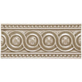 Beige ceramic tile Ickworth Baroque with raised interlocking circles and clover decorative pattern
