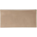 Beige rectangular ceramic Ickworth half tile with a smooth glossy finish for wall and floor use