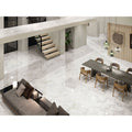 White marble floor tile iguazu 1866 white polished with subtle gray veining for elegant interior flooring