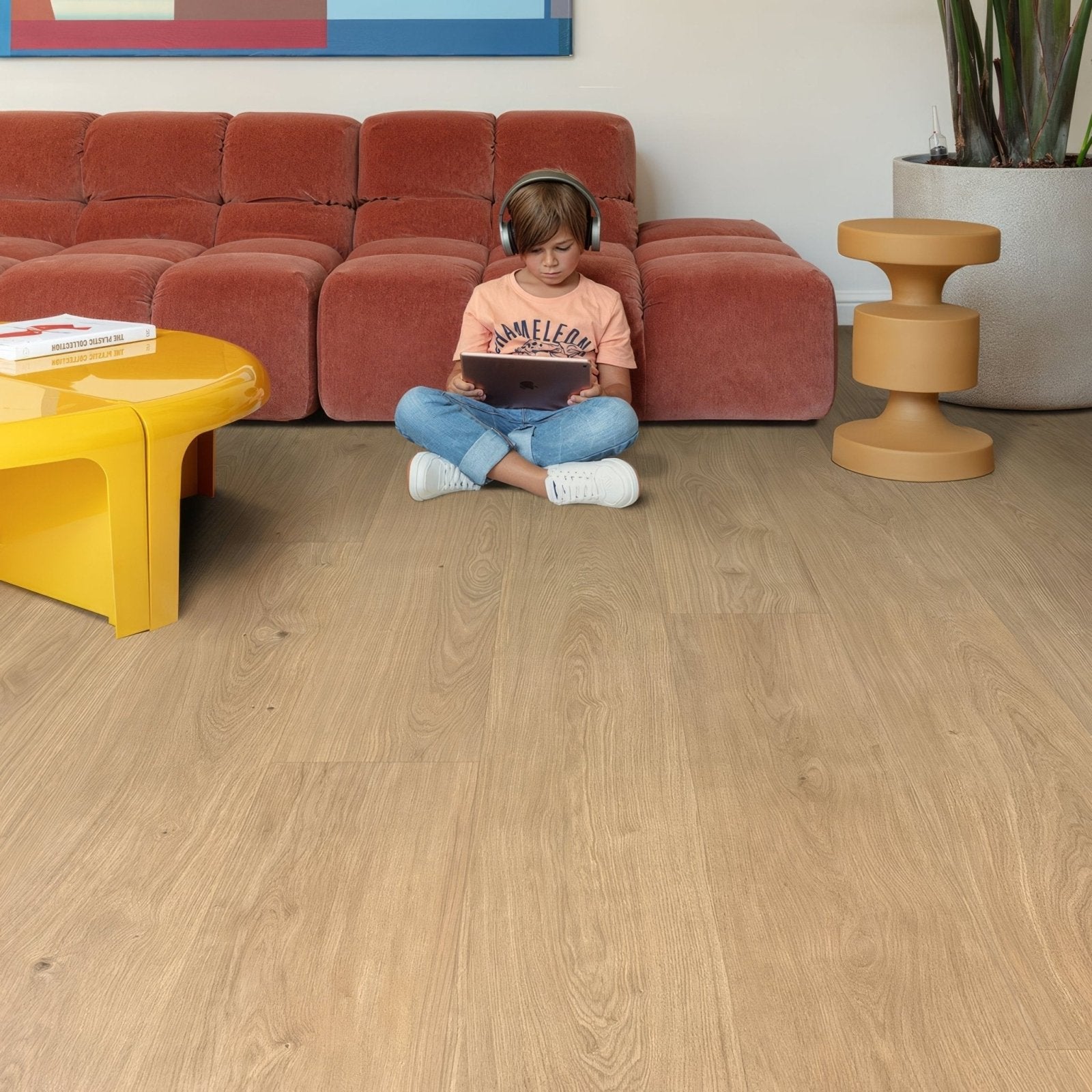Ile de re f096 xl vinyl planks featuring light oak wood-plank flooring with a natural grain pattern