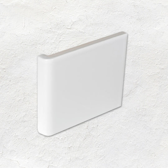 External Half Tile Wrapping Piece Brilliant White 90x76mm