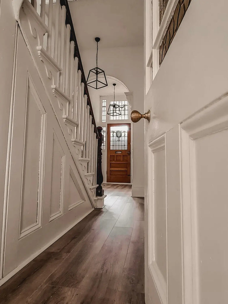 Original laminate flooring to give the appearance of a wood floor