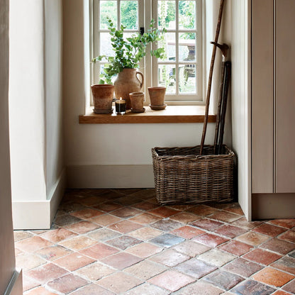 Antique Burgundy Terracotta Reclaimed Tile 15x15cm