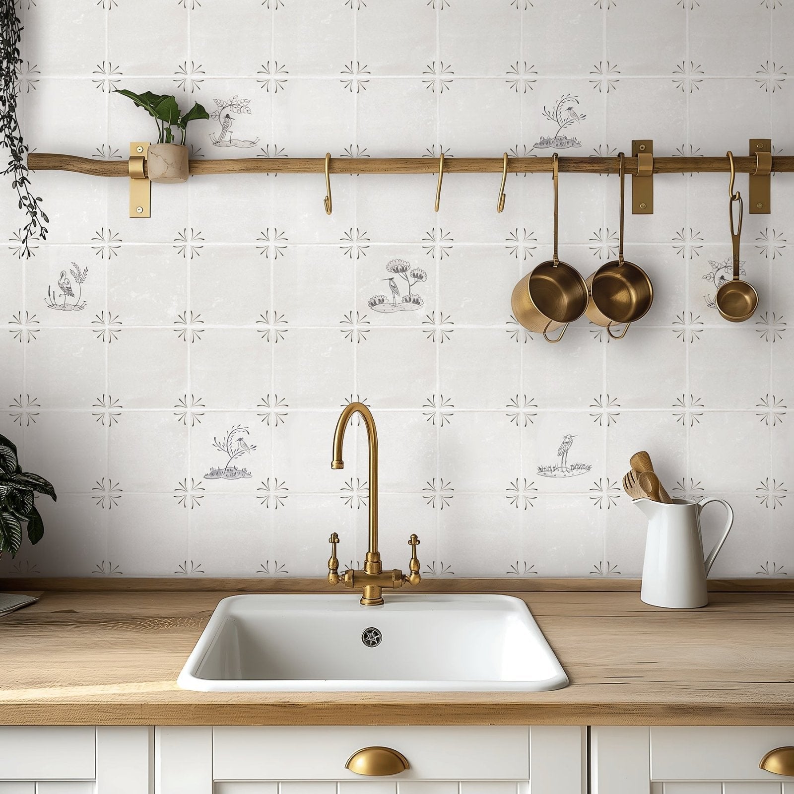 Imprint Delft Corners white ceramic tile with corner motifs