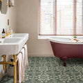 Indirah Porcelain Emerald 20 x 20cm green and cream patterned porcelain tile