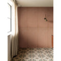 Indirah Porcelain Mocha 20 x 20cm patterned porcelain tiles on a wall