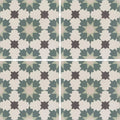 Infusion amparo patterned tile featuring geometric design in muted teal cream and dark brown tones for stylish decor