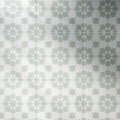 White and light gray geometric patterned infusion ornelas ceramic floor tiles with a modern design