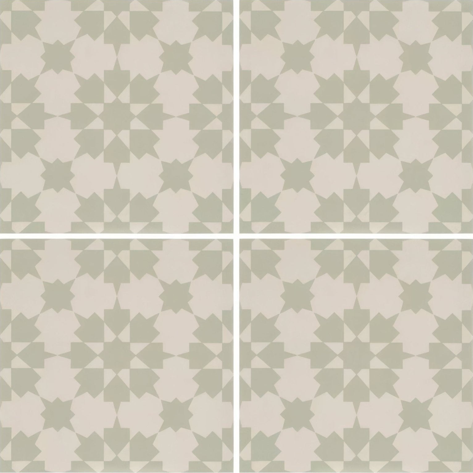 Beige and light gray geometric patterned ceramic floor tiles from infusion ornelas patterned tile collection