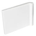 Internal wrapping piece brilliant white white rectangular ceramic tile with rounded edges and glossy finish