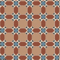 Inverlochy blue and red terracotta and blue geometric patterned tile floor with durable ceramic material