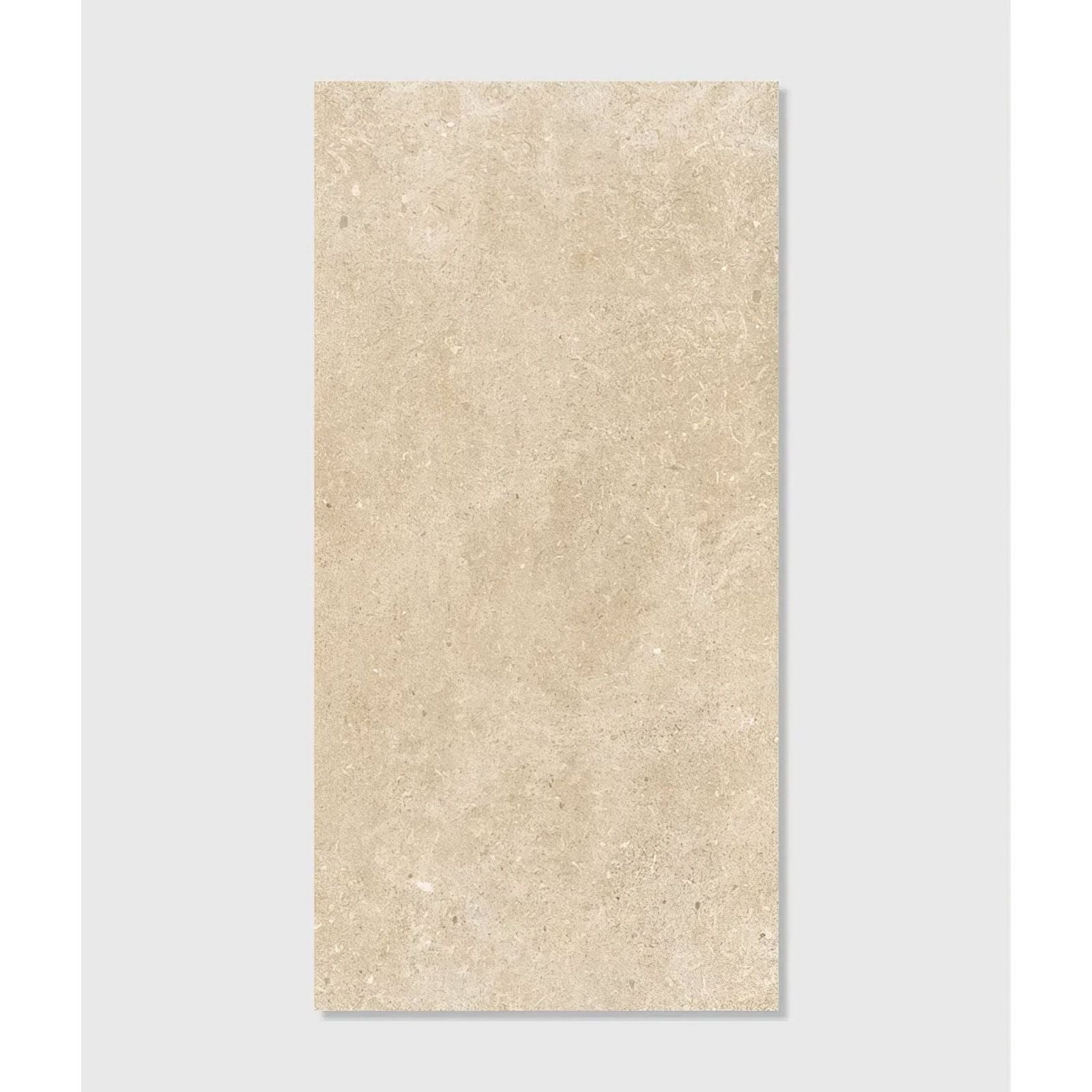 Beige rectangular isle porcelain sabbia tile with subtle natural stone texture 60 x 90cm