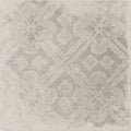 A distressed gray and white geometric patterned Istria Pula tile with vintage weathered texture for flooring or walls