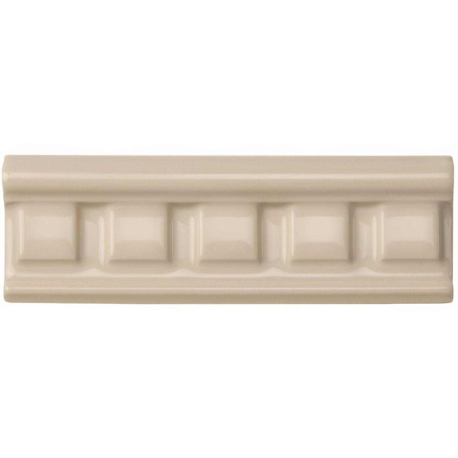 Ivory dentil moulding cream-colored ceramic baseboard with classic recessed rectangular design for elegant wall trim