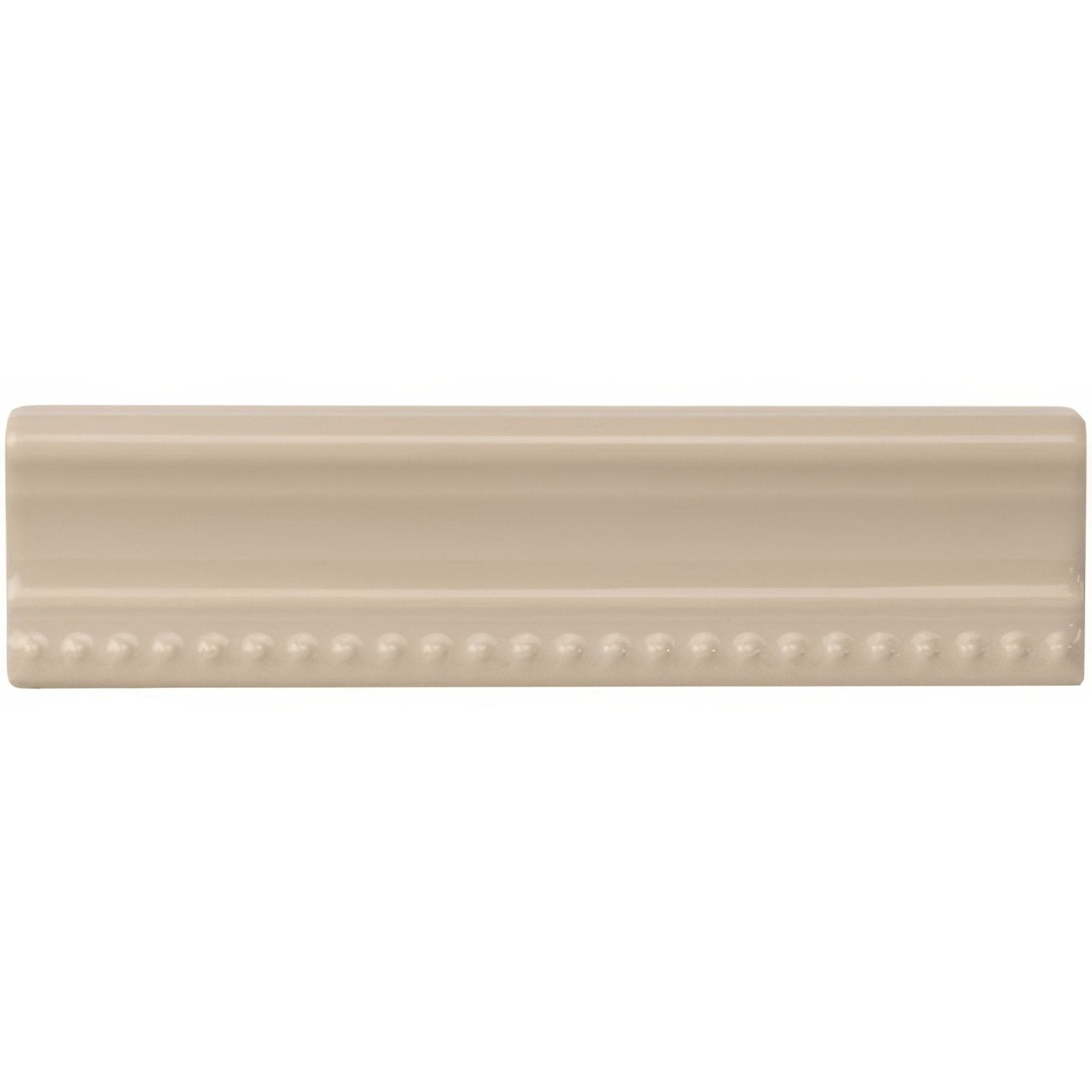 Ivory hogarth moulding cream-colored ceramic baseboard with smooth glossy finish and decorative beaded edge