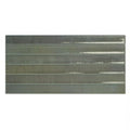 A rectangular ceramic ixworth forest bar tile with a matte muted green glaze and subtle horizontal ridges
