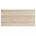 Beige ceramic ixworth ivory bar tile with horizontal glossy stripes for stylish wall and backsplash use
