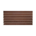 Rectangular brown ceramic ixworth mulberry bar tile with horizontal ridged texture for wall and bar applications