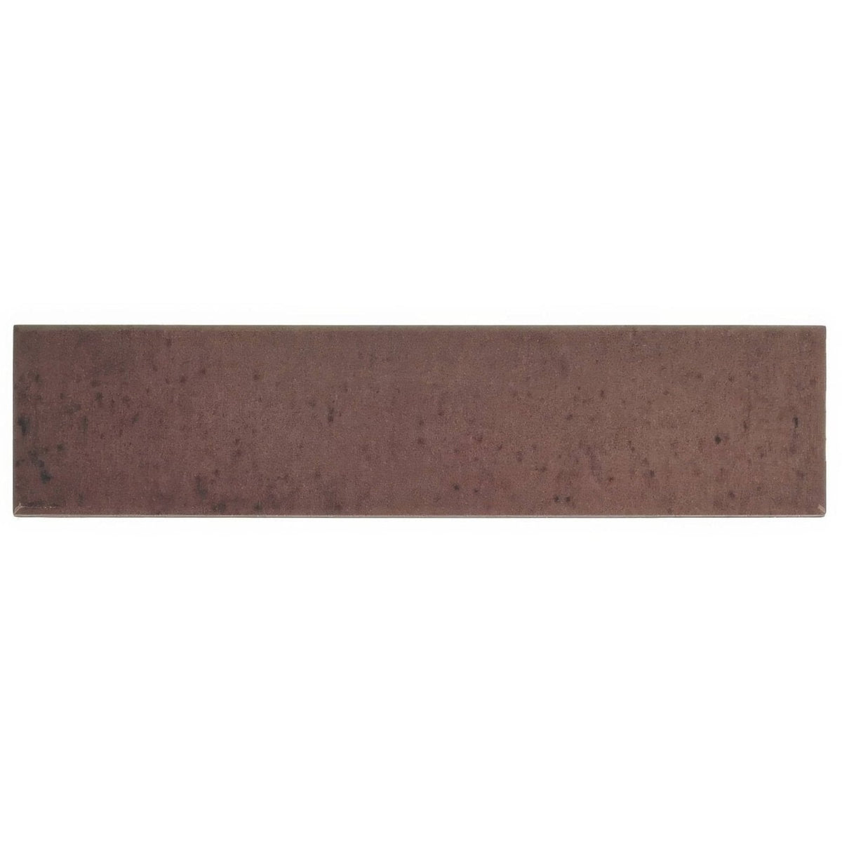 A rectangular brown ixworth mulberry brick tile with a speckled matte finish made of ceramic