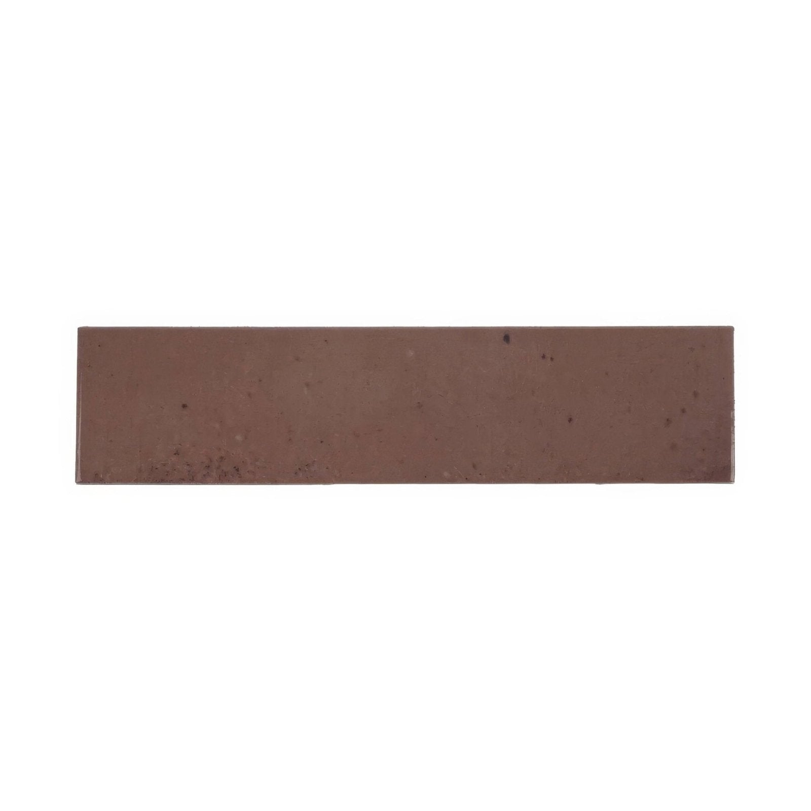 A rectangular brown ixworth mulberry brick tile made of ceramic with a matte finish and subtle speckled texture