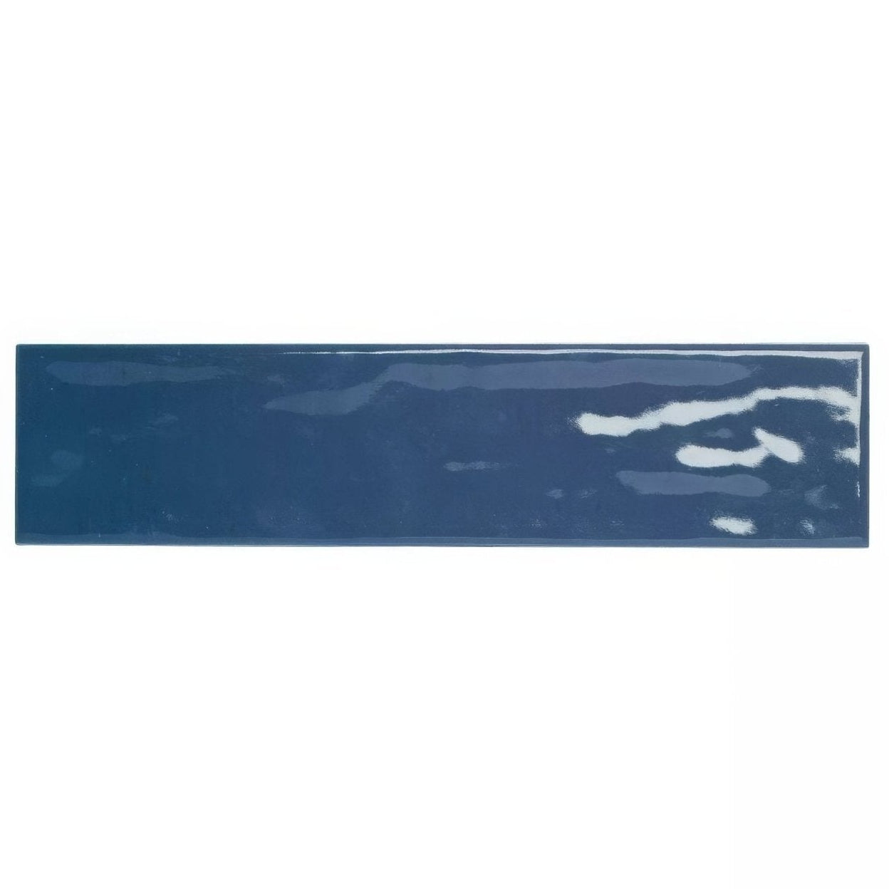 A glossy navy blue ixworth brick tile with subtle white streaks ideal for stylish wall and floor finishes