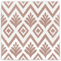 A square ceramic coaster with a muted rose gold and white ikat pattern from jacquard clay