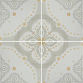 Gray and gold ornate patterned Jaipur Barmer tile featuring a symmetrical decorative design for elegant flooring