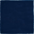 Jaipur carbon square glazed tile with deep navy blue ceramic glaze and handcrafted uneven edges