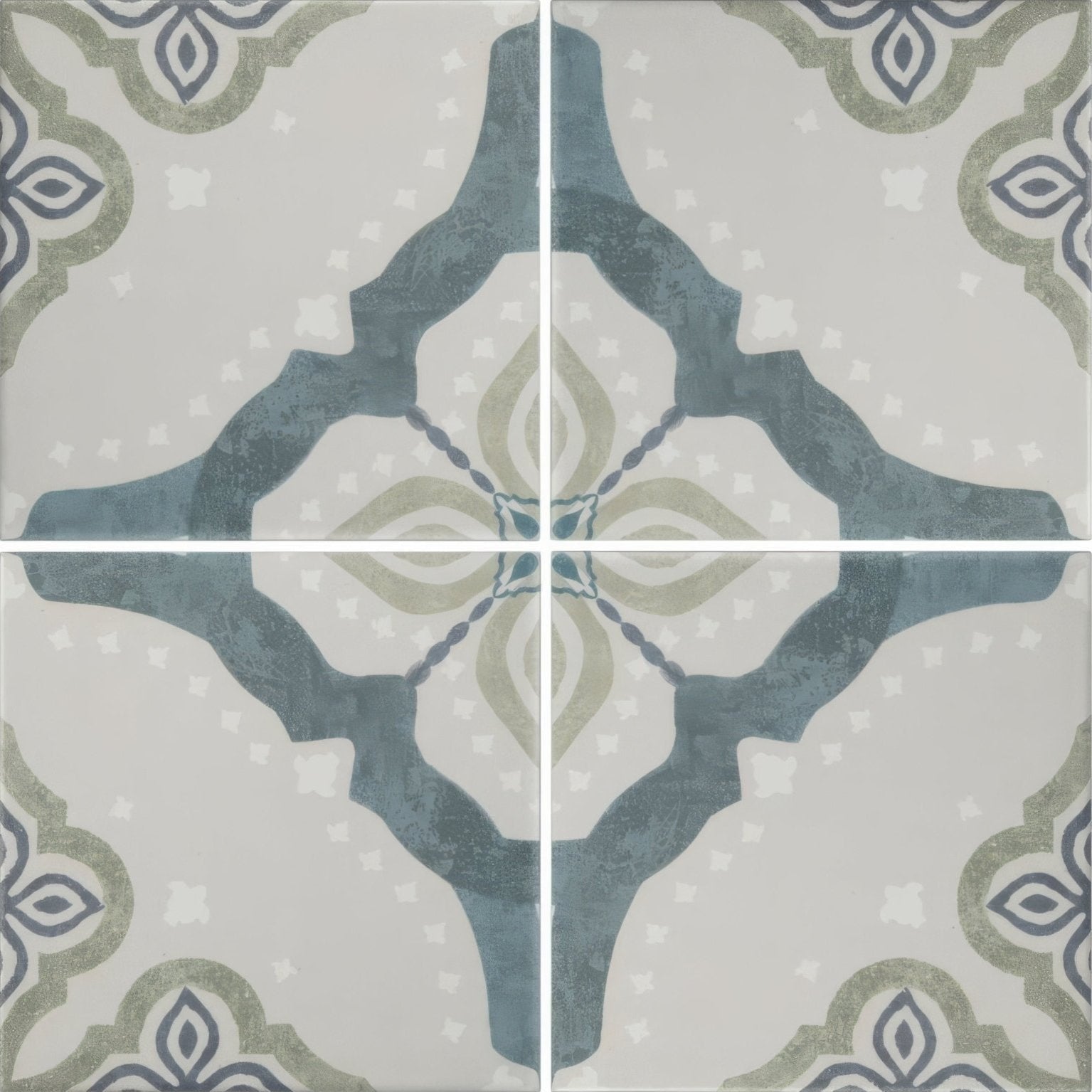 Jaipur Deesar patterned tile ceramic tile with blue and gray vintage ornate design for decorative use