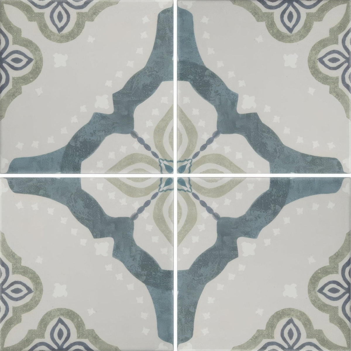 Jaipur Deesar patterned tile ceramic tile with blue and gray vintage ornate design for decorative use