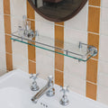 Jaipur Hoppers Hat Rectangle Glazed Tile in a bathroom setting