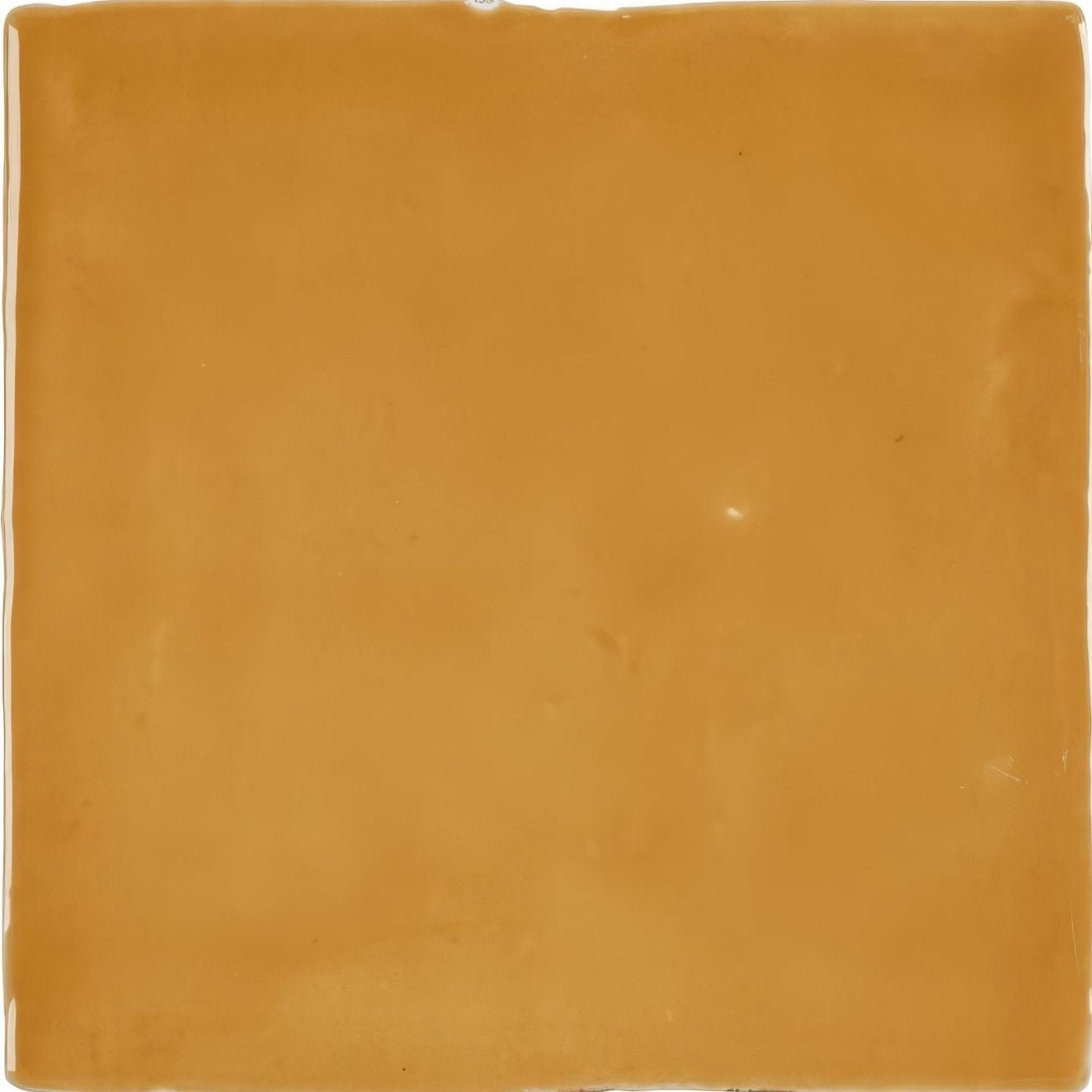 Jaipur Hoppers Hat square glazed tile in glossy terracotta ceramic with a smooth slightly uneven surface and color variation
